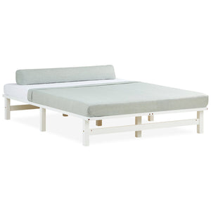 Palettenbett 140x200 cm Weiss | Doppelbett | mit Lattenrost | Holz | Kind Jugend Gast