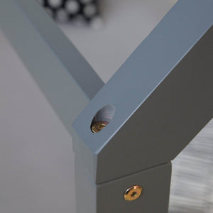 Kinderbett 80x160 cm mit Matratze Montessori Holzbett Lattenrost Grau