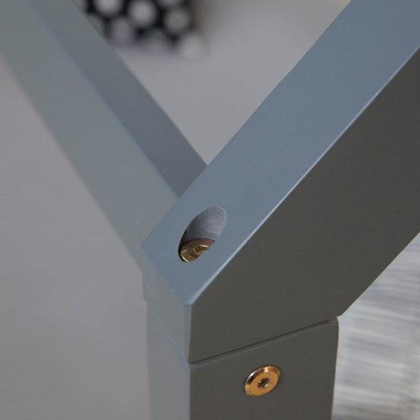 Kinderbett 80x160 cm mit Matratze Montessori Holzbett Lattenrost Grau