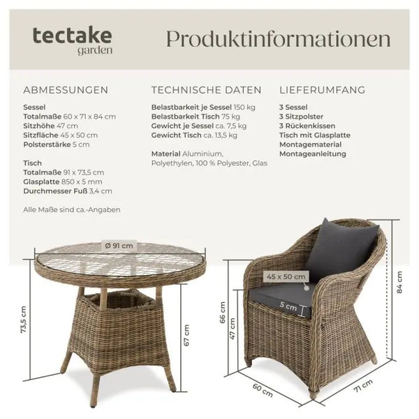Aluminium Rattan Sitzgruppe Zürich