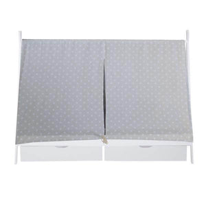 Kinderbett TIPI 90x200 mit 2 Bettkästen Weiss Holzbett Indianer Bett Hausbett Spielbett