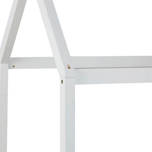 Kinderbett Kinderhaus Spielbett Hausbett 90x200 cm Weiss mit Bettkasten