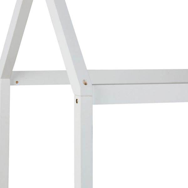 Kinderbett Kinderhaus Spielbett Hausbett 90x200 cm Weiss mit Bettkasten