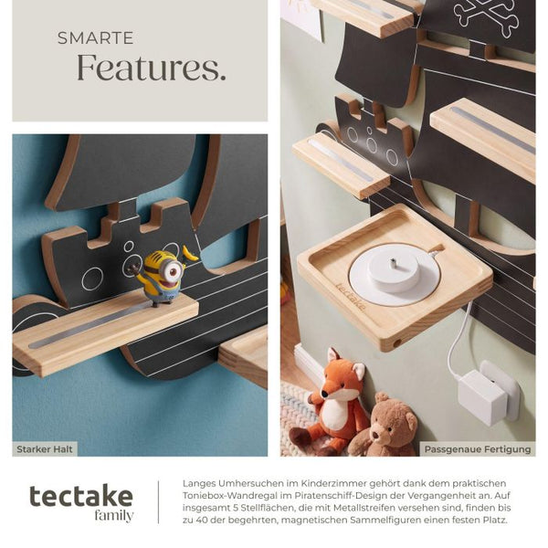 Tonie-Regal MyLittleStory Pirate für bis zu 40 Tonies schwarz