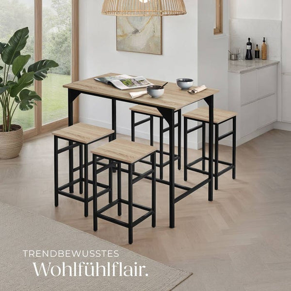 Bartisch-Set Edinburgh Industrial Holz hell, Eiche Sonoma