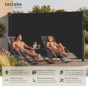 Seitenmarkise schwarz 300 x 180 cm