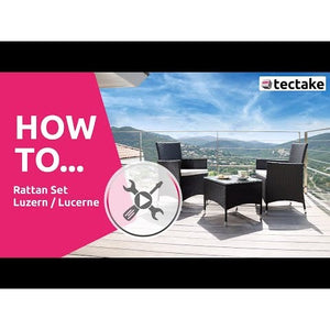 Rattan Gartenset Luzern 2+1 grau