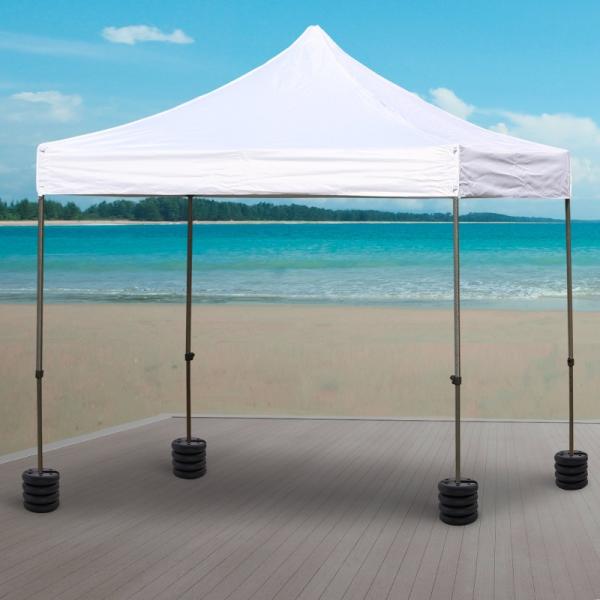 4 tlg. Pavillon Standfuss Gewicht Partyzelt Pavillongewicht befüllbar bis 5 kg HDPE-Kunststoff Schwarz Ø25 x 6 cm