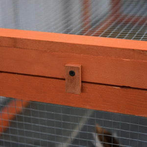 Freilaufgehege für Kleintiere Aufklappbares Dach Tannenholz Orange