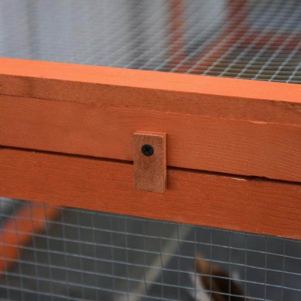Freilaufgehege für Kleintiere Aufklappbares Dach Tannenholz Orange