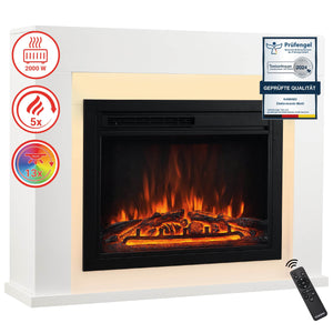 KAMINIO Elektrokamin MATTI Heizung, 3D-Flammeneffekt Weiss