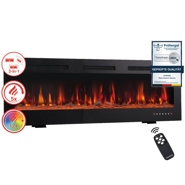 KAMINIO 3-in-1 Elektrokamin MARLON mit Heizung, 3D-Flammeneffekt - 42 Zoll