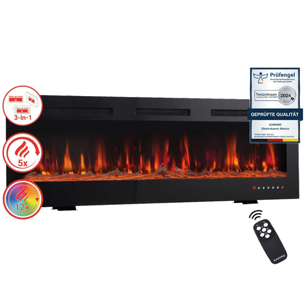 KAMINIO 3-in-1 Elektrokamin MARLON mit Heizung, 3D-Flammeneffekt - 60 Zoll