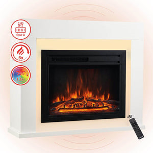 KAMINIO Elektrokamin MATTI Heizung, 3D-Flammeneffekt Weiss