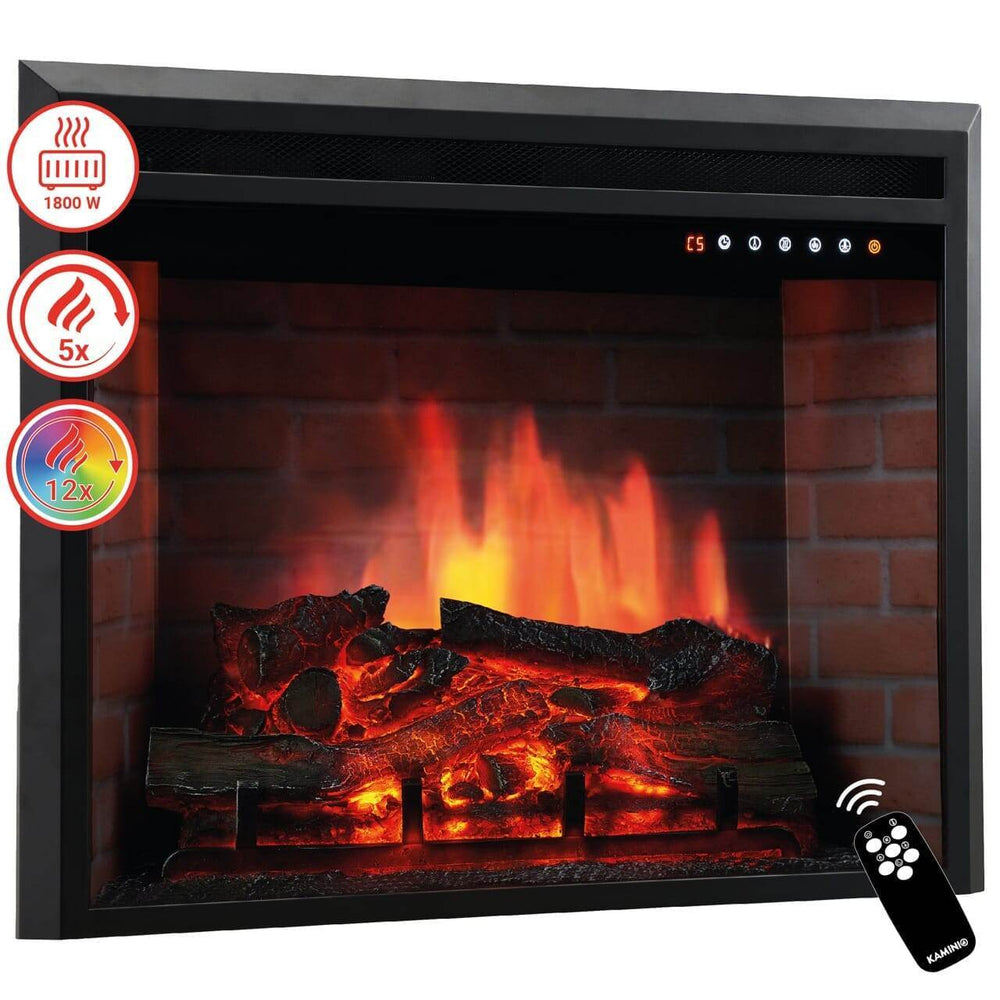 Kamineinsatz/Einbaukamin Luca 30 Zoll 900/1800 Watt Schwarz