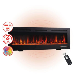 KAMINIO 3-in-1 Elektrokamin MARLON mit Heizung, 3D-Flammeneffekt - 50 Zoll