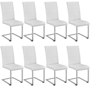 8 Esszimmerstühle Schwingstühle weiss