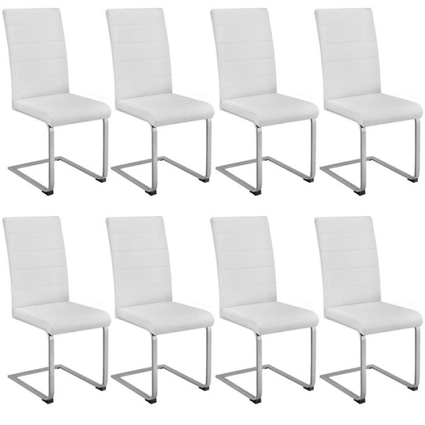 8 Esszimmerstühle Schwingstühle weiss