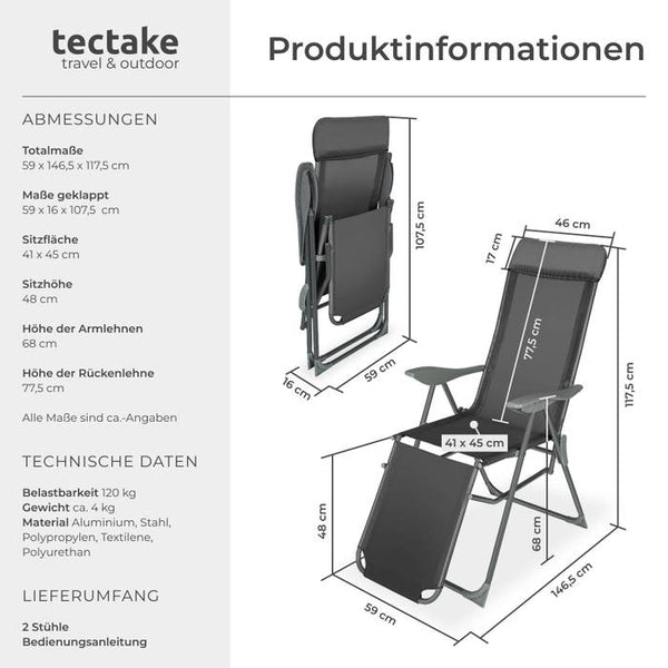 2er Set Gartenstuhl Jana anthrazit
