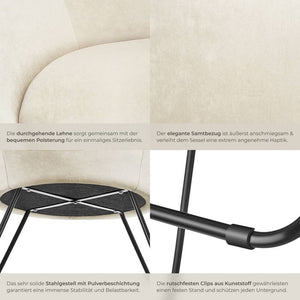 Cocktailsessel Centera Samtoptik beige