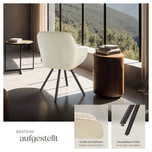 Drehbarer Armlehnstuhl Snug creme 6er Set