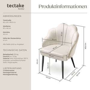Cocktailsessel Hellen creme/schwarz 2er Set