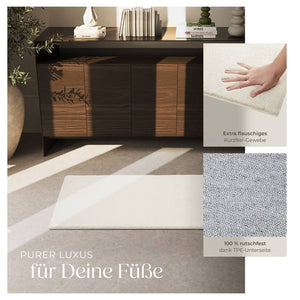 Tapis à poils courts Soft Zone crème 60 x 110 cm 