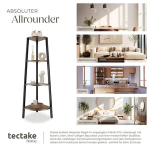 Eckregal Newbridge 34x34x125cm Industrial dunkelbraun