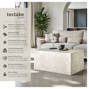 Couchtisch Lasley Travertin Optik 90 x 50 x 40 cm
