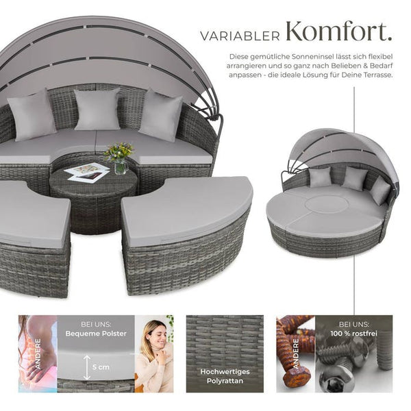 Rattan Sonneninsel Santorin grau