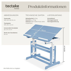 Schreibtisch blau