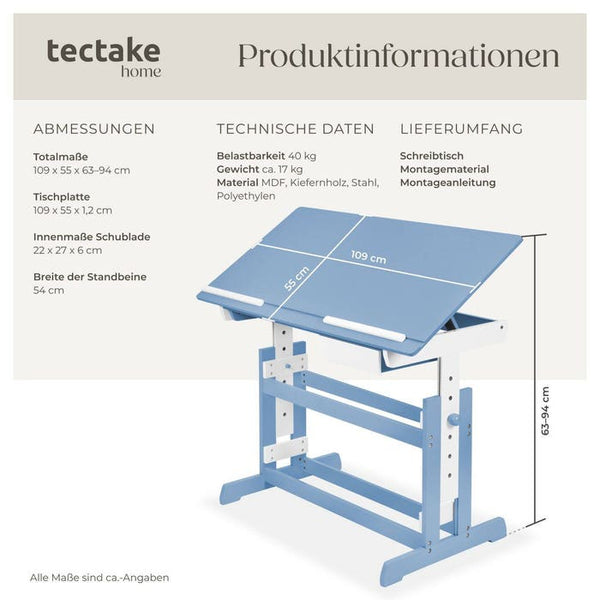 Schreibtisch blau