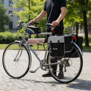 Set Fahrradtasche Georg und Fahrradrahmentasche schwarz/grün 18 x 8,5 x 8,5 cm