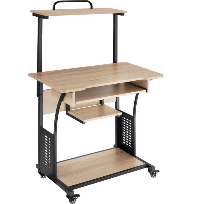 Schreibtisch Fife Industrial Holz hell, Eiche Sonoma