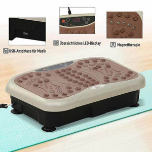 Vibrationsplatte Vibrationstrainer Vibrationsgerät LED-Anzeige USB-Lautsprecher Trainingsbänder Fernbedienung