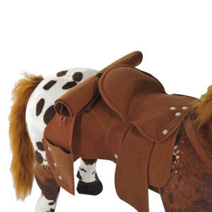 Spielpferd mit Sattel Metall, Plüsch 85 x 28 x 60 cm Braun