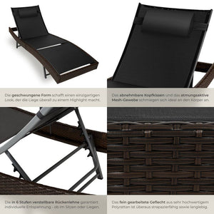 Rattan Sonnenliege Moana braun gemischt