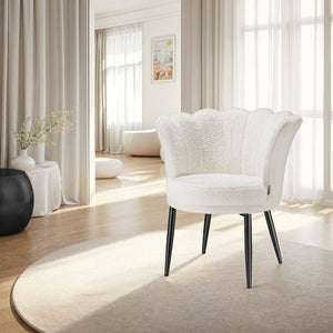 Sessel Stella Kunstfell creme/schwarz