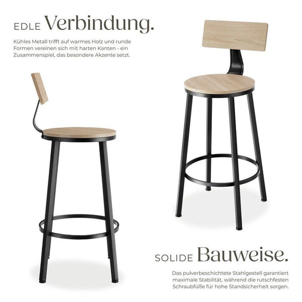 2 Barhocker Poole Industrial hellbraun