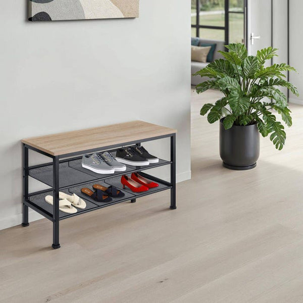Schuhregal Derry Industrial Holz hell, Eiche Sonoma