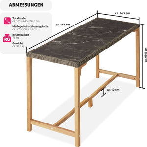Rattan Bartisch Lovas 161x64,5x99,5cm natur