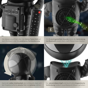 LED-Sternenhimmel-Projektor Astronaut schwarz