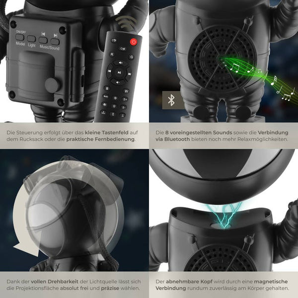 LED-Sternenhimmel-Projektor Astronaut schwarz