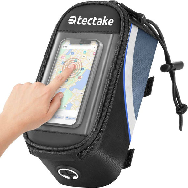 Set Fahrradtasche Georg und Fahrradrahmentasche schwarz/blau 20 x 9,5 x 10 cm