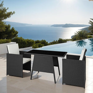 Rattan Sitzgruppe Lausanne schwarz