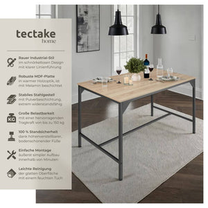 Esstisch Belfast Industrial Holz hell, Eiche Sonoma
