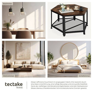 Couchtisch Norwich Industrial Holz dunkel, rustikal