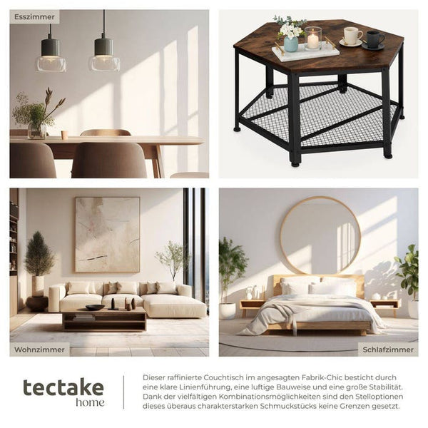Couchtisch Norwich Industrial Holz dunkel, rustikal