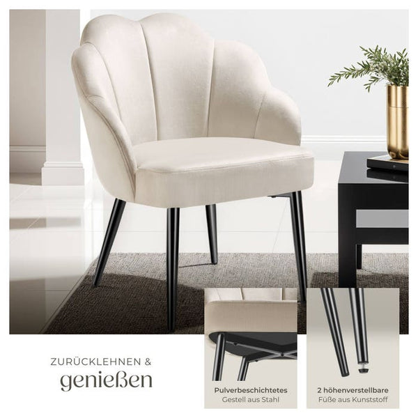 Cocktailsessel Hellen creme/schwarz 4er Set