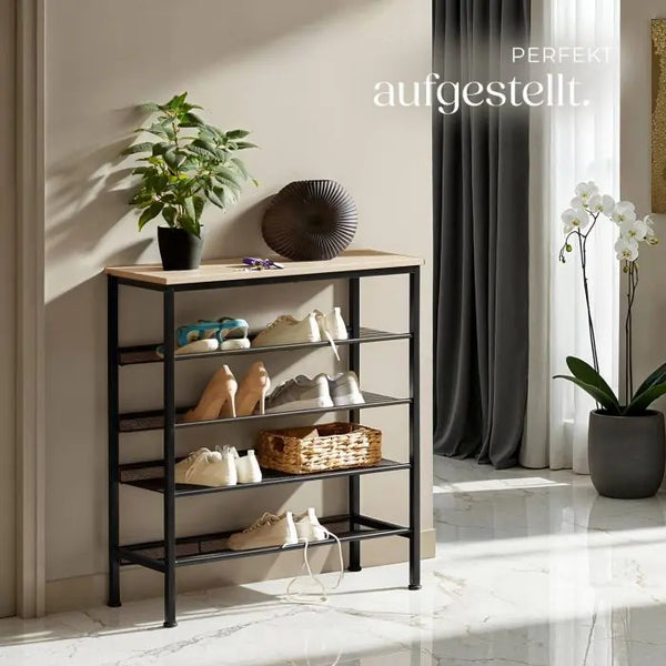Schuhregal Bournemouth Industrial Holz hell, Eiche Sonoma 75,5 x 30,5 x 85,5 cm